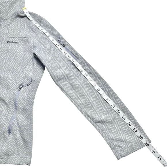 Columbia | Women | Gray Herringbone Fleece Lightweight Zip Up Jacket | Large - Picture 7 of 10
